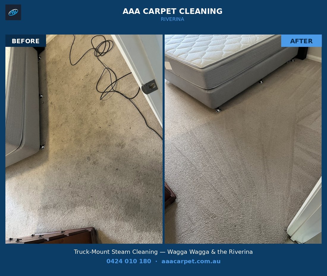 AAA Carpet Cleaning before and after — bedroom carpet